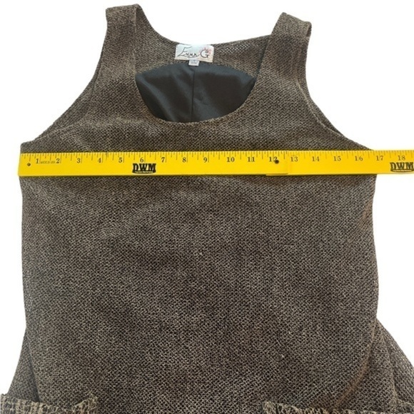 Emma G. Sleeveless Bohemian Dress | Brown| Crocheted Pockets & Hem | S… - Picture 7 of 9